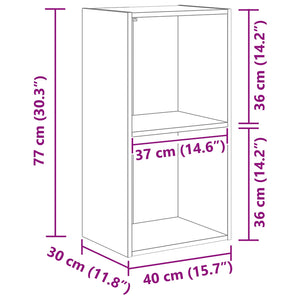 Ράφι Βιβλίων 2 επιπέδων 40 x 30 x 77 εκ. Επεξεργασμένο Ξύλο