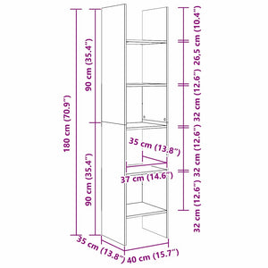 Βιβλιοθήκη 5 επιπέδων 40 x 35 x 180 εκ. Επεξεργασμένο Ξύλο