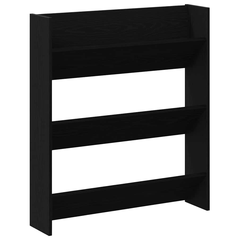 Ντουλάπα Παπουτσιών με ράφι 2 pcs Μαύρη Οξυά 86 x 18 x 90 εκ.