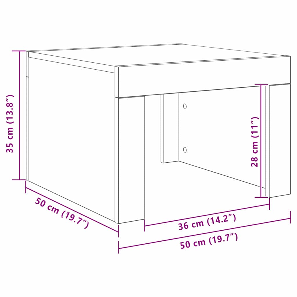 Τραπεζάκι σαλονιού Παλιό ξύλο 50 x 50 x 35 cm - Pakobazaar