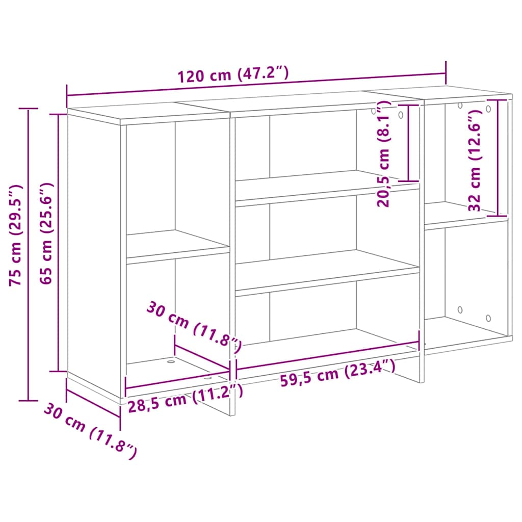 Πλαϊνό γραφείο Artisan Oak 120 x 30 x 75 εκ Επεξεργασμένο ξύλο - Pakobazaar