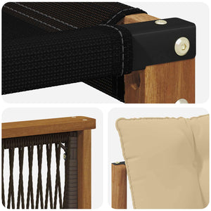 Σειρά Καναπέ Εξωτερικού με μαξιλάρι 7 pcs Φυσικό και Μπεζ - Pakobazaar