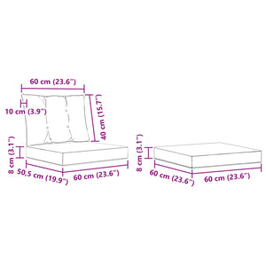 Σειρά Καναπέ Εξωτερικού με μαξιλάρι 6 pcs Φυσικό και Μαύρο - Pakobazaar