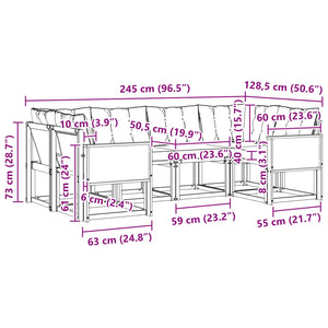 Σειρά Καναπέ Εξωτερικού με μαξιλάρι 6 pcs Φυσικό και Μπεζ - Pakobazaar