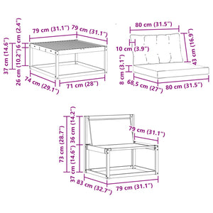Σειρά Καναπέ Εξωτερικού με μαξιλάρι 5 pcs Φυσικό και Μπεζ - Pakobazaar