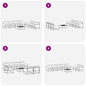 Σειρά Καναπέ Εξωτερικού με μαξιλάρι 8 pcs Φυσικό και Μπεζ - Pakobazaar