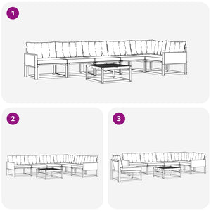 Σειρά Καναπέ Εξωτερικού 7 pcs Φυσικό και Ανοιχτό Γκρι - Pakobazaar