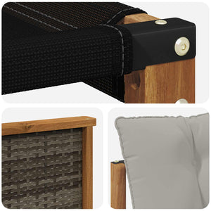 Σειρά Καναπέ Εξωτερικού 8 pcs Φυσικό και Ανοιχτό Γκρι - Pakobazaar
