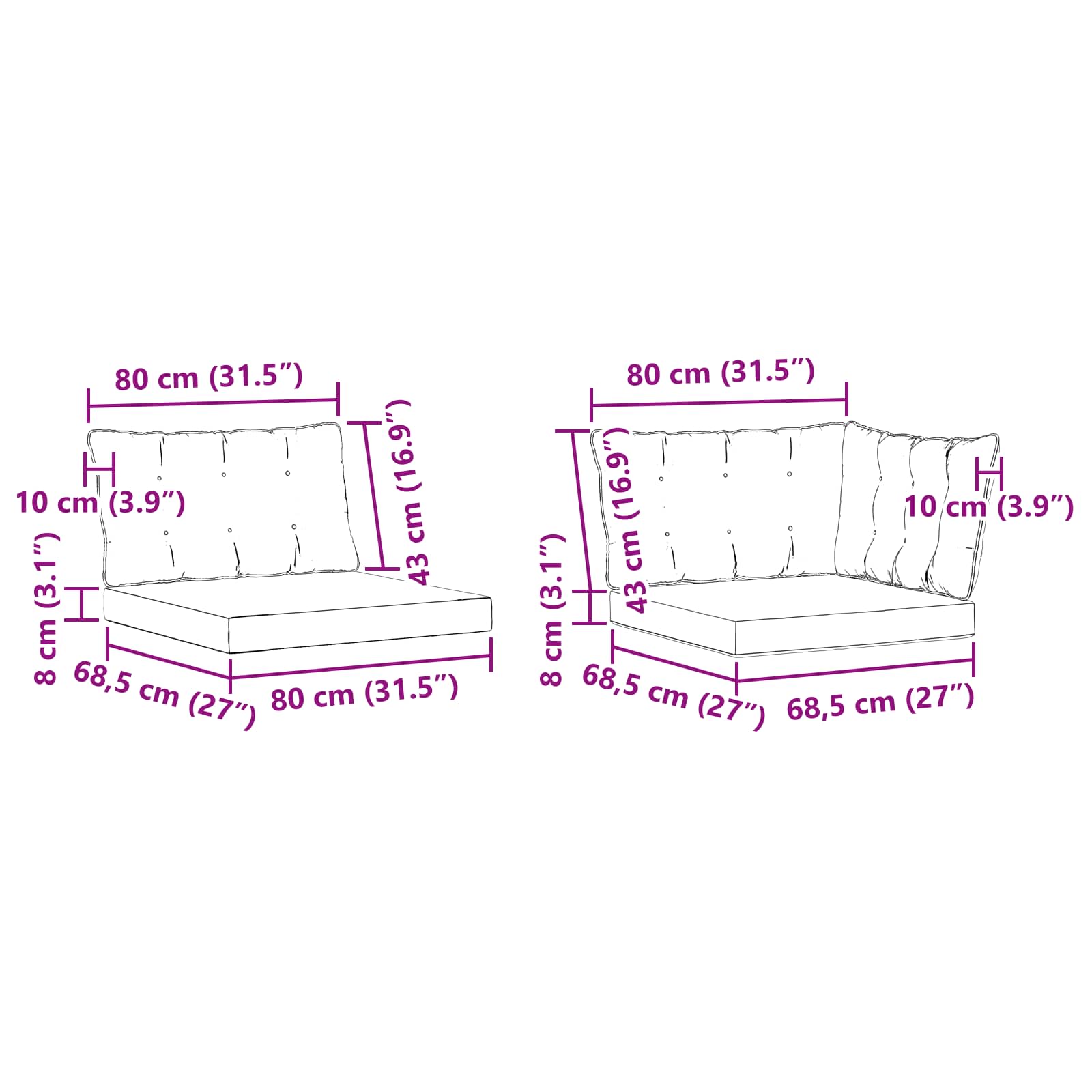 Σειρά Καναπέ Εξωτερικού με μαξιλάρι 6 pcs Φυσικό και Κρέμα - Pakobazaar