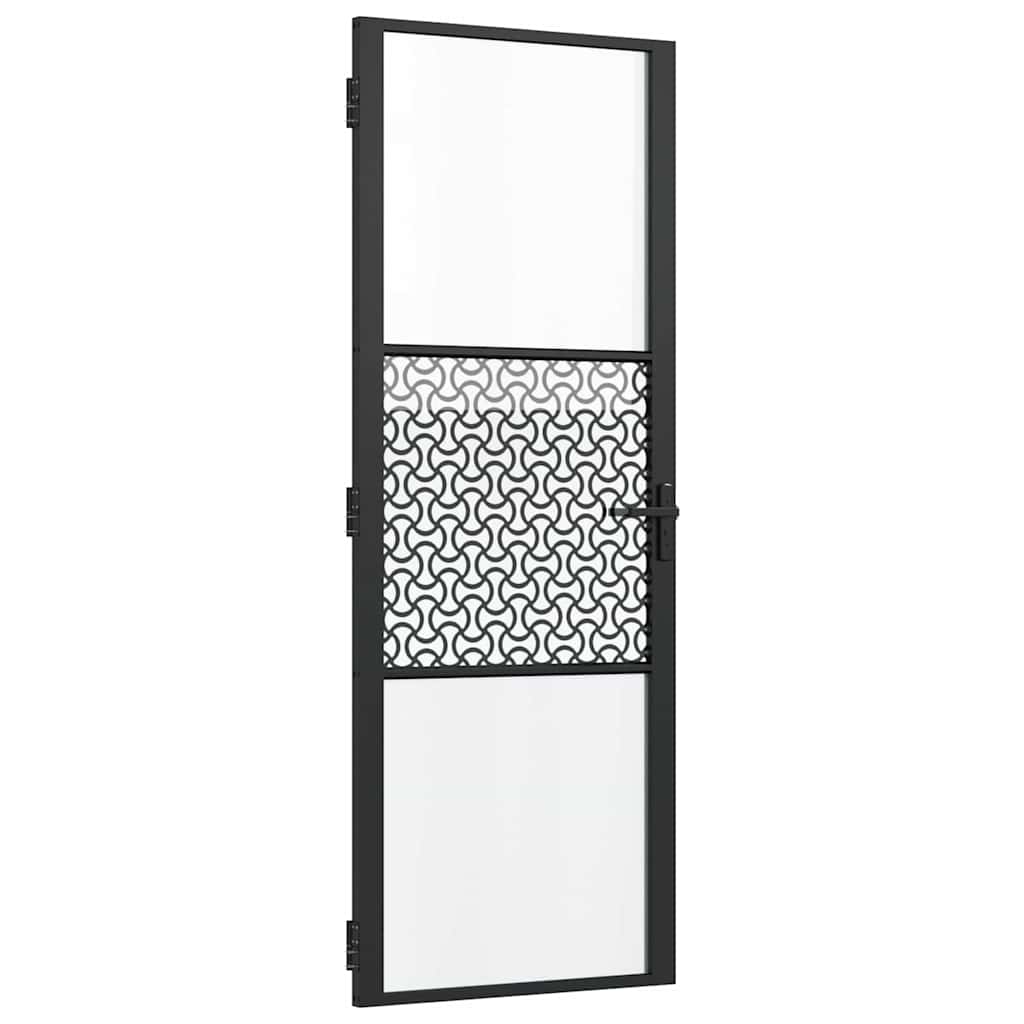 Γυάλινη πόρτα Μαύρο 76 x 3,5 x 201,5 εκ Αλουμίνιο