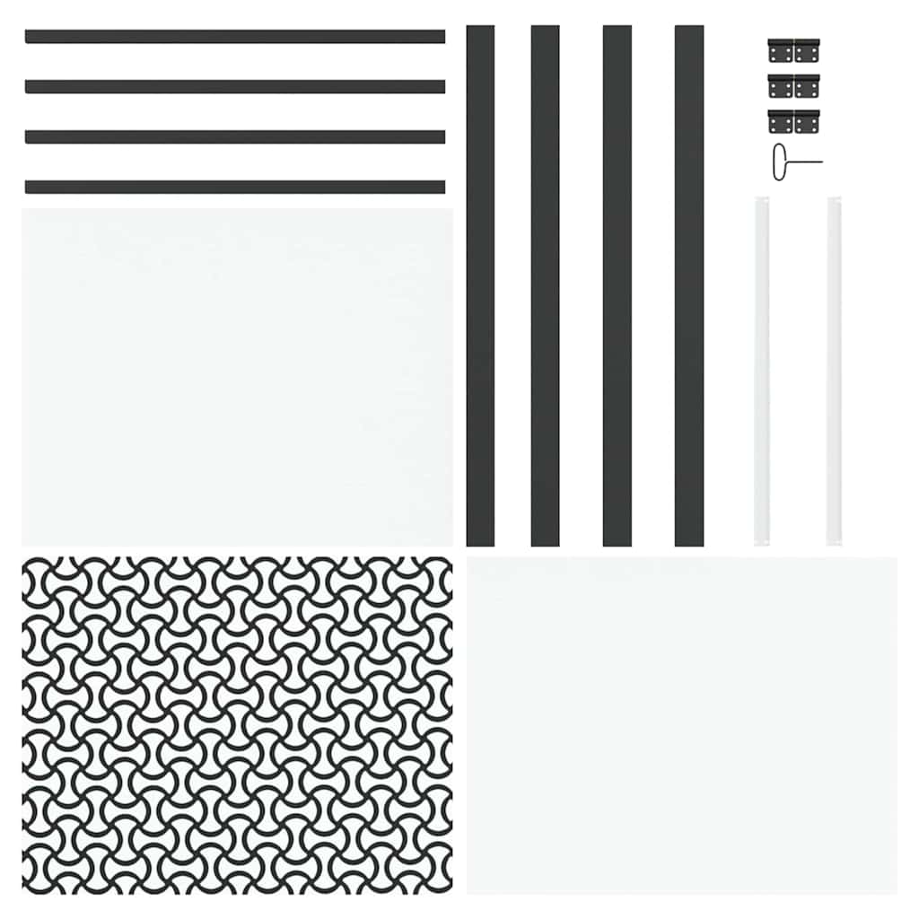 Γυάλινη πόρτα Μαύρο 76 x 3.5 x 201.5 εκ Αλουμίνιο