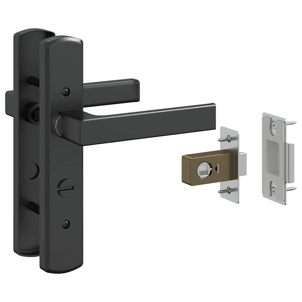 Γυάλινη πόρτα Μαύρο 76 x 3.5 x 201.5 εκ Αλουμίνιο