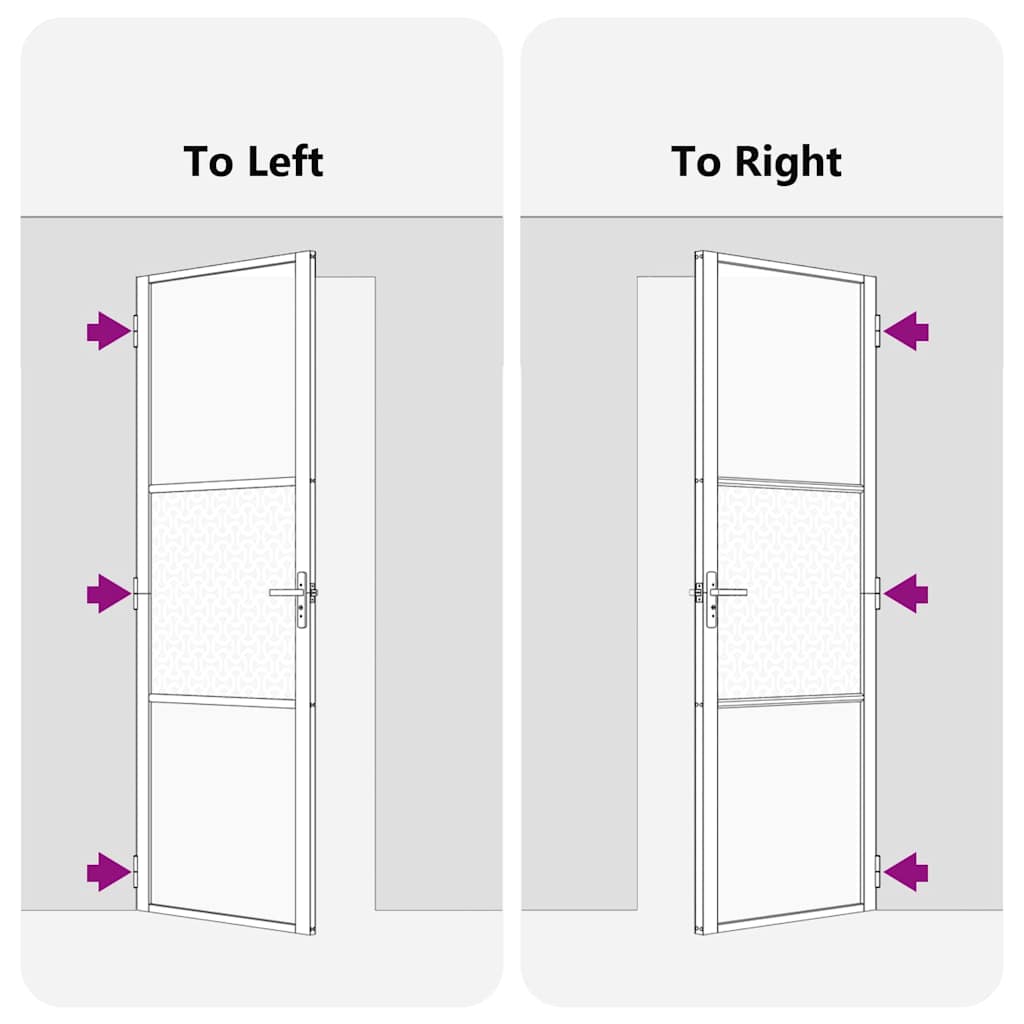 Γυάλινη πόρτα Μαύρο 76 x 3.5 x 201.5 εκ Αλουμίνιο