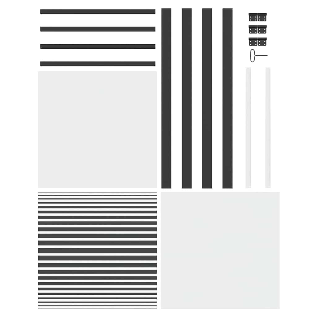 Γυάλινη πόρτα Ριγέ Μαύρο 76 x 3.5 x 201.5 εκ Αλουμίνιο