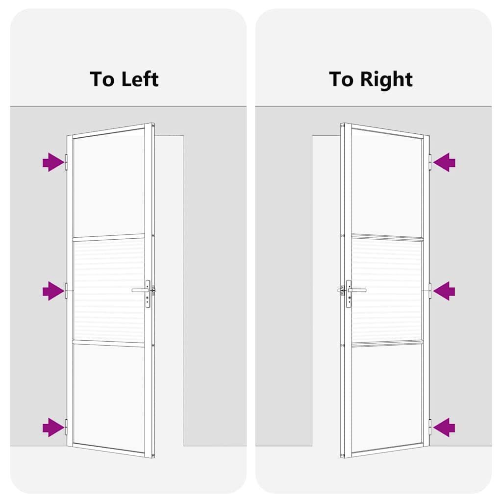 Γυάλινη πόρτα Ριγέ Μαύρο 76 x 3.5 x 201.5 εκ Αλουμίνιο