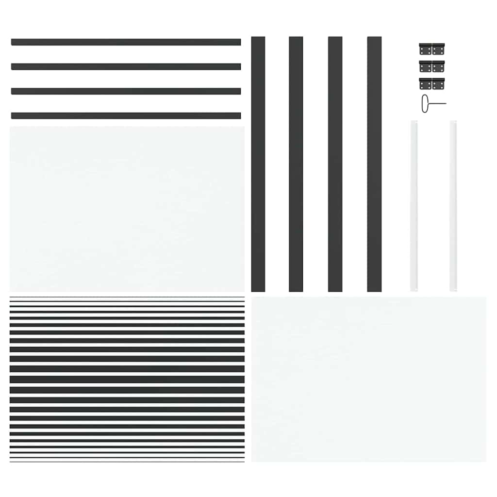 Γυάλινη πόρτα Ριγέ Μαύρο 102,5 x 3,5 x 201,5 εκ Αλουμίνιο