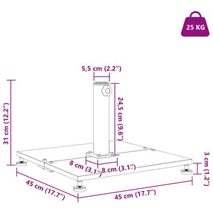 Βάση ομπρέλας 28.95 kg Σκηνί και ξύλινη εμφάνιση τετράγωνο