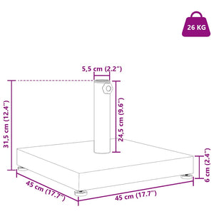 Βάση ομπρέλας Σκούρο Γκρι Ξύλινη όψη 45 x 45 x 31,5 εκ.
