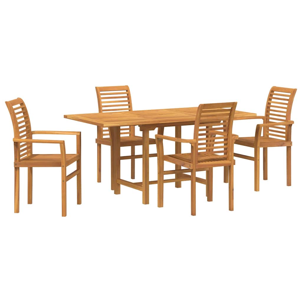Σέτ φαγητού για κήπο 5 pcs Καφέ Στερεό Ξύλο Τίκ - Pakobazaar