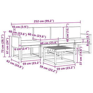Σειρά Καναπέ Εξωτερικού με μαξιλάρι 4 pcs Φυσικό και Κρέμα - Pakobazaar