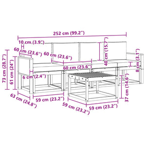 Σειρά Καναπέ Εξωτερικού 5 pcs Φυσικό και Μπεζ Πολυεστέρας - Pakobazaar