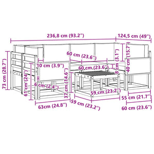 Σειρά Καναπέ Εξωτερικού με μαξιλάρι 5 pcs Φυσικό και Κρέμα - Pakobazaar