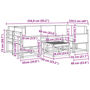 Σειρά Καναπέ Εξωτερικού 7 pcs Φυσικό και Μπεζ Πολυεστέρας - Pakobazaar