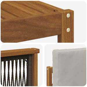 Σειρά Καναπέ Εξωτερικού 5 pcs Φυσικό και Ανοιχτό Γκρι - Pakobazaar