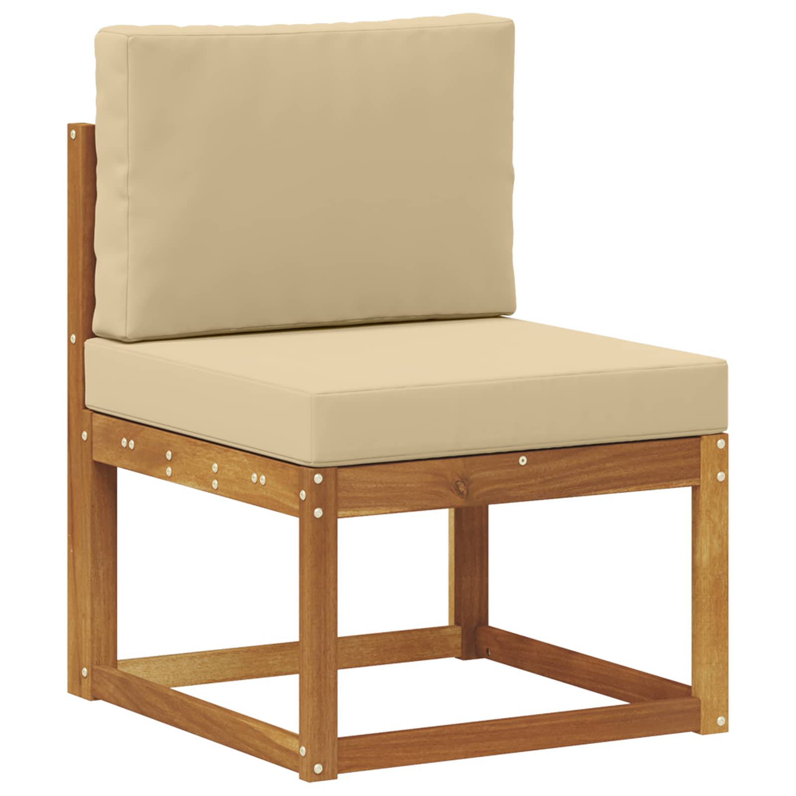Σειρά Καναπέ Εξωτερικού με μαξιλάρι 7 pcs Φυσικό και Μπεζ - Pakobazaar