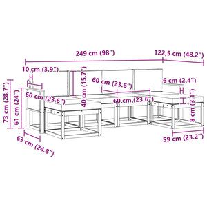 Σειρά Καναπέ Εξωτερικού 6 pcs Φυσικό και Ανθρακί Πολυεστέρας - Pakobazaar