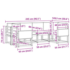 Σειρά Καναπέ Εξωτερικού με μαξιλάρι 6 pcs Φυσικό και Κρέμα - Pakobazaar