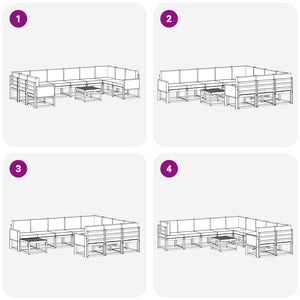Σειρά Καναπέ Εξωτερικού με μαξιλάρι 11 pcs Φυσικό και Μπεζ - Pakobazaar