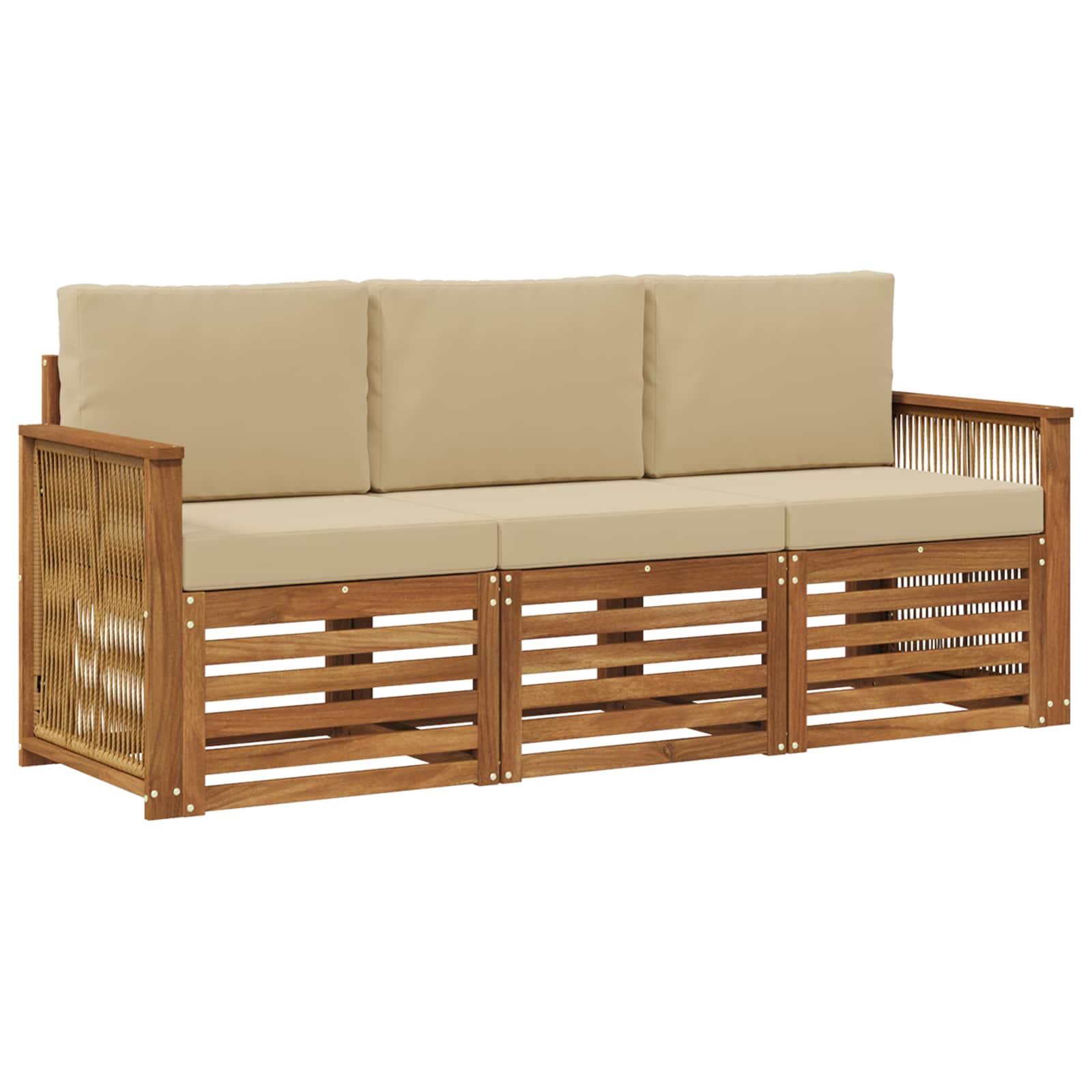 Σετ Καναπέ με μαξιλάρι 3 pcs Στερεό Ξύλο Ακακίας - Pakobazaar