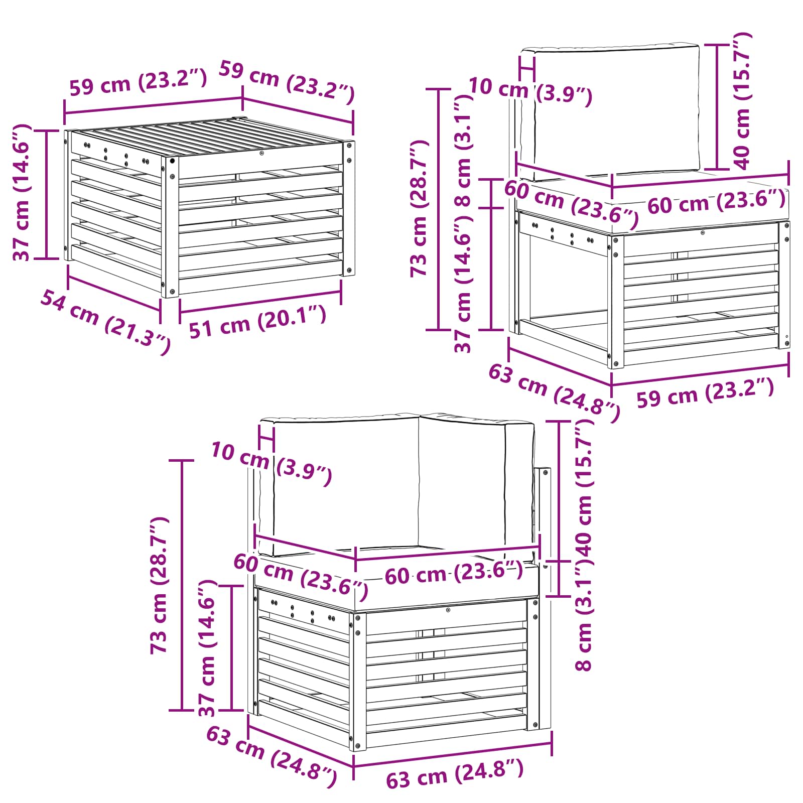 Σειρά Καναπέ Εξωτερικού με μαξιλάρι 8 pcs Φυσικό και Κρέμα - Pakobazaar