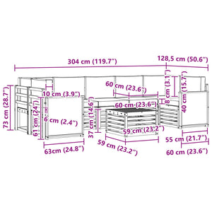 Σειρά Καναπέ Εξωτερικού με μαξιλάρι 8 pcs Φυσικό και Ανθρακί - Pakobazaar
