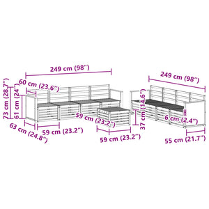 Σετ Καναπέ 9 pcs Στερεό Ξύλο Ακακίας - Pakobazaar