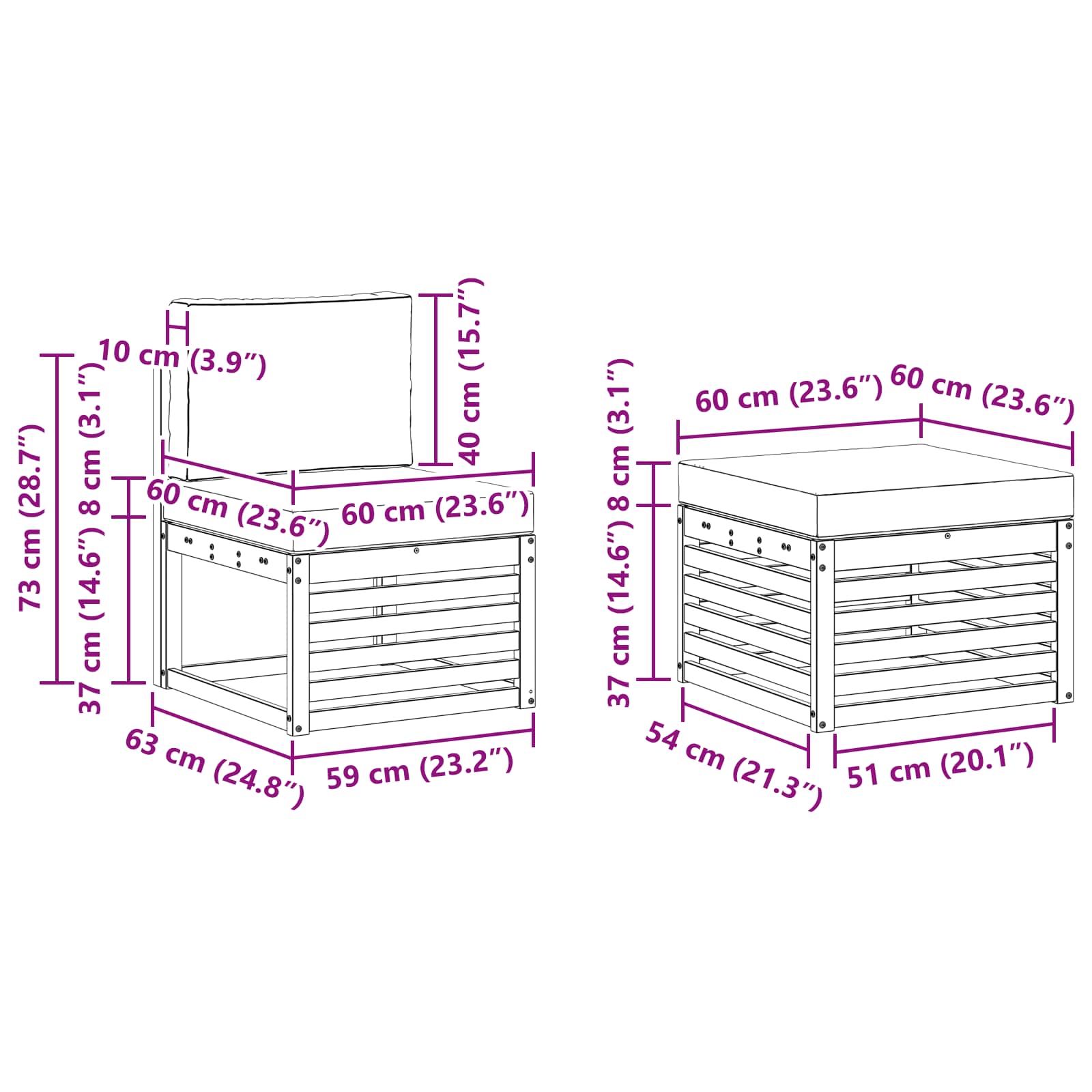 Σειρά Καναπέ Εξωτερικού με μαξιλάρι 4 pcs Φυσικό και Κρέμα - Pakobazaar