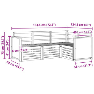 Σετ Καναπέ 4 pcs Στερεό Ξύλο Ακακίας - Pakobazaar