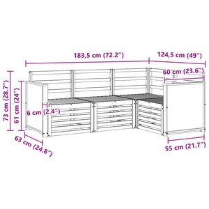 Σετ Καναπέ 4 pcs Στερεό Ξύλο Ακακίας - Pakobazaar
