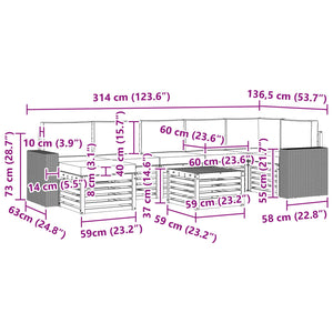Σειρά Καναπέ Εξωτερικού με μαξιλάρι 8 pcs Φυσικό και Ανθρακί - Pakobazaar