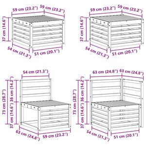 Σειρά Καναπέ Εξωτερικού 9 pcs Φυσικό Στερεό Ξύλο Ακακίας - Pakobazaar