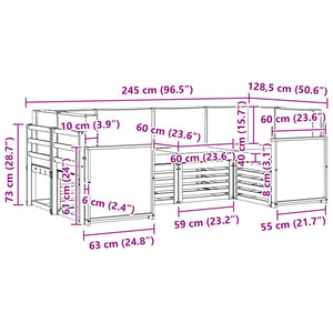 Σαλονάκι Γωνιακού Καναπέ με μαξιλάρι 5 pcs Φυσικό και Κρέμα - Pakobazaar