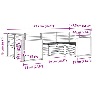 Σαλονάκι Γωνιακού Καναπέ 5 pcs Φυσικό Στερεό Ξύλο Ακακίας - Pakobazaar