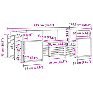 Σαλονάκι Γωνιακού Καναπέ με μαξιλάρι 5 pcs Φυσικό και Κρέμα - Pakobazaar