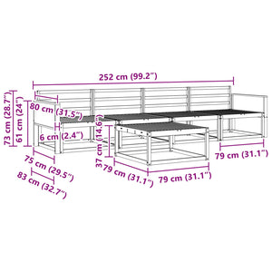 Σειρά Καναπέ Εξωτερικού 5 pcs Φυσικό Στερεό Ξύλο Ακακίας - Pakobazaar
