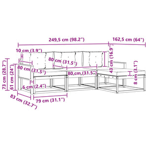 Σειρά Καναπέ Εξωτερικού 4 pcs Φυσικό και Ανοιχτό γκρι - Pakobazaar
