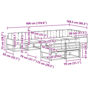 Σειρά Καναπέ Εξωτερικού με μαξιλάρι 8 pcs Φυσικό και Ανθρακί - Pakobazaar