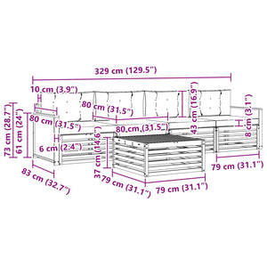 Σειρά Καναπέ Εξωτερικού με μαξιλάρι 5 pcs Φυσικό και Ανθρακί - Pakobazaar