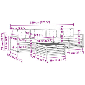 Σειρά Καναπέ Εξωτερικού 5 pcs Φυσικό και Ανοιχτό Γκρι - Pakobazaar