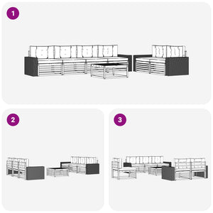 Σειρά Καναπέ Εξωτερικού 7 pcs Φυσικό και Μπεζ Πολυεστέρας - Pakobazaar